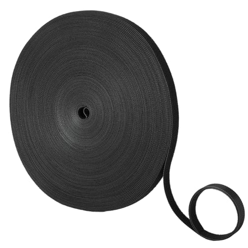 Image of Tangyinrd Double-Sided Hook and Loop Straps, Black Hook and Loop Roll Double-Sided Strips, Self-Gripping Straps for Home, Office, Data Center, Organizing DIY and More (1 /2in x 100ft)
