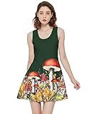 CowCow Womens Mushroom Pattern Sleeveless Dress