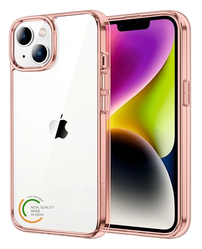 Image of Thermoplastic Polyurethane For iPhone Case 15 Plus,[Anti-Yellowing Technology] [Military Grade Drop Protection] Shockproof Slim Hybrid Phone Case For iPhone 15 Plus-Crystal Pink