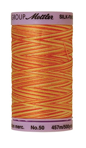 Hilo de algodón variegado Mettler Silk-Finish 500 yd naranja miniatura 1