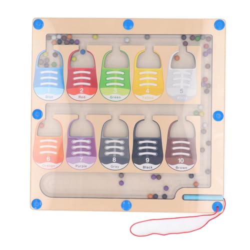 Placa de Madeira do Labirinto do Número da Cor, Quebra-cabeça Habilidades Motoras Finas Placa de Con