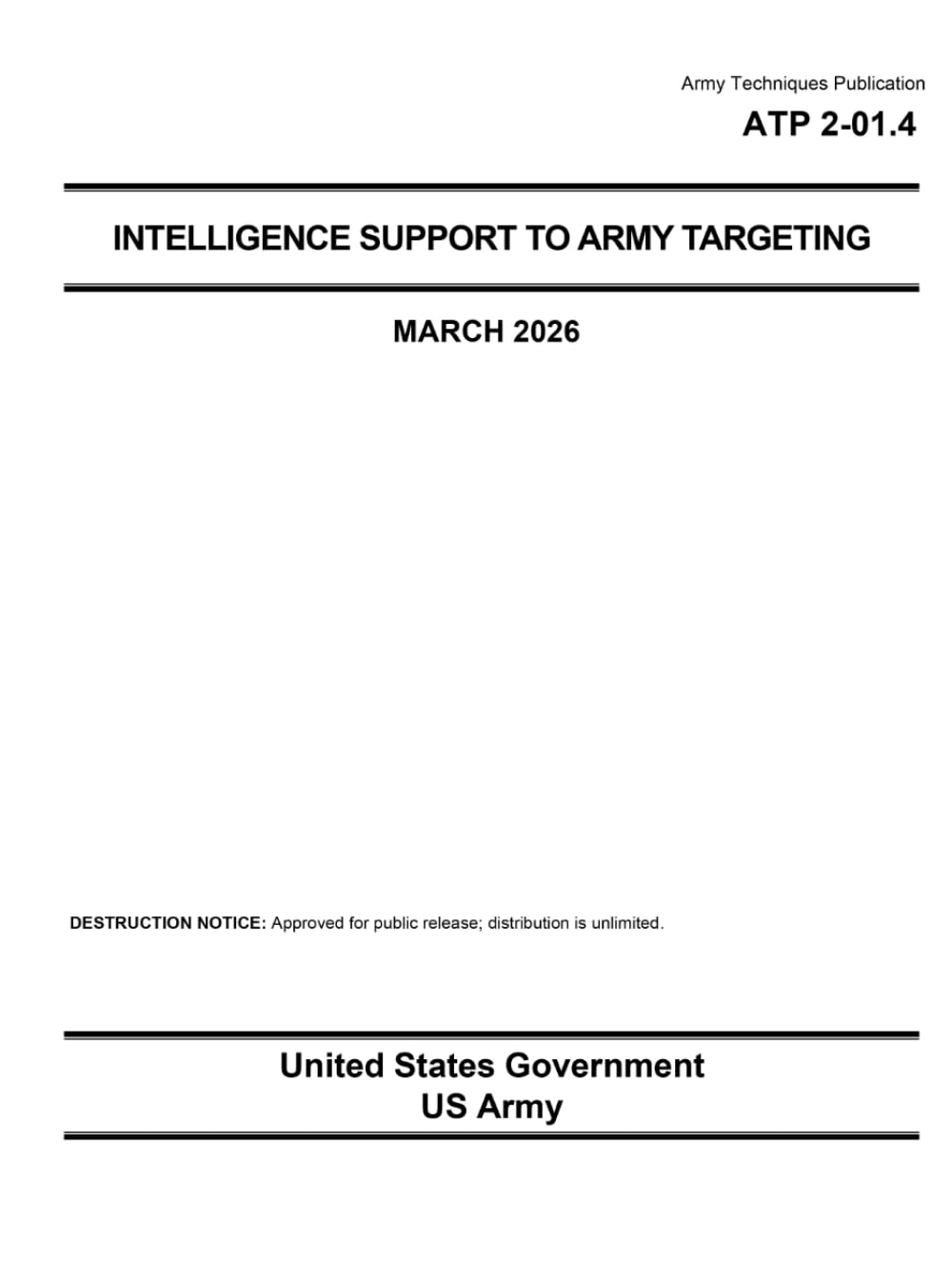 Army Techniques Publication ATP 2-01.4 Intelligence Support to Army Targeting March 2025