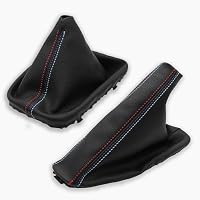 Cargaiter - Schaltsack Schaltmanschette + Handbremsmanschette Kompatibel für BMW E46 (1990-2007) (Tricolor ///) | Auto Zubehör Innenraum