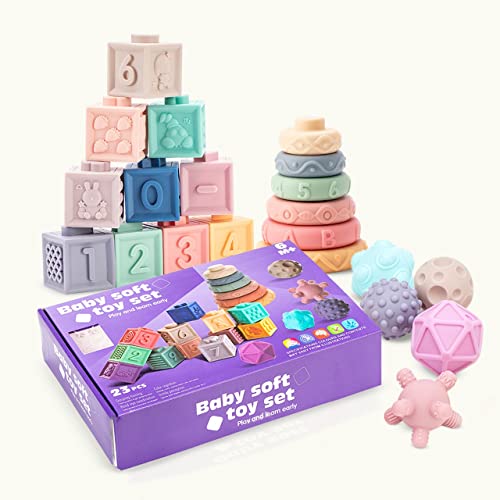 24 Pack Montessori Toys For Babies | 3 In 1 Baby Toys Bundle | Stacking & Nesting Toys | Baby Toys 6 To 12 Months |Teething Toys For Babies Upto-6 Months | Educational Toys #TOP23