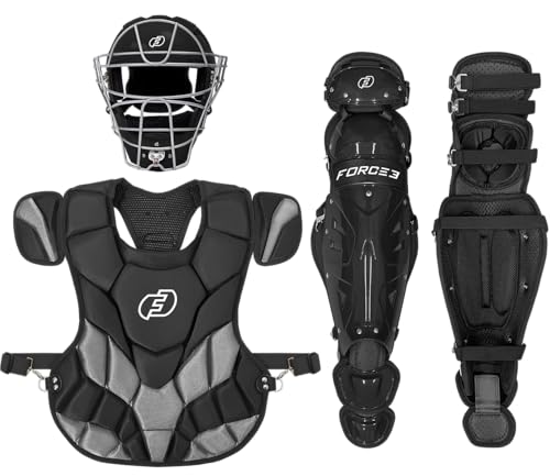 FORCE3 Defender Helmet Catcher's Set (Black, Intermediate (Large Helmet))