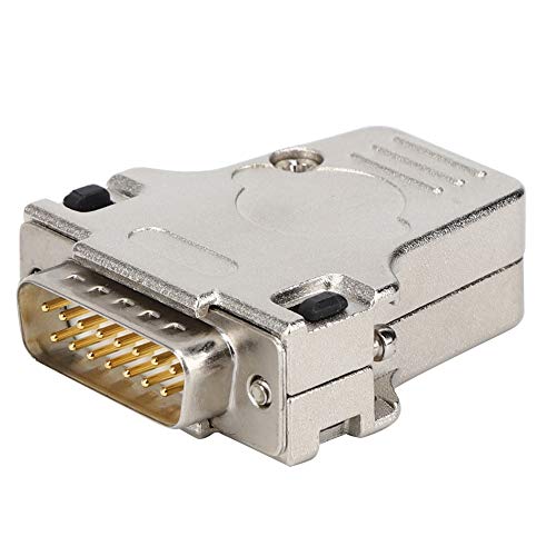 Garosa DB15P-180 Conector en serie D-SUB Carcasa metálica Interfaz macho de 15 pines Conector de adaptador en serie al terminal de cableado Placa de conexión del puerto serie,Conector Industrial