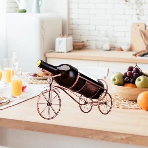 Casier à vin en fer pour 3 bouteilles | Support de table noir décoratif