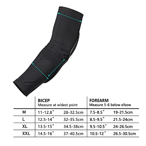 Surlim Elbow Pads,Elbow Guard Sleeve,Mountain Bike Elbow Guards,Mtb Elbow Pads,Bmx,Skate & Skateboarding Elbow Armor,1 Pair(Black, X-Large) #TOP5