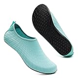  Mabove Badeschuhe Wasserschuhe Schwimmschuhe Damen Strandschuhe Aquaschuhe Barfussschuhe Neopren Surfschuhe(Türkis 015,40/41 EU)