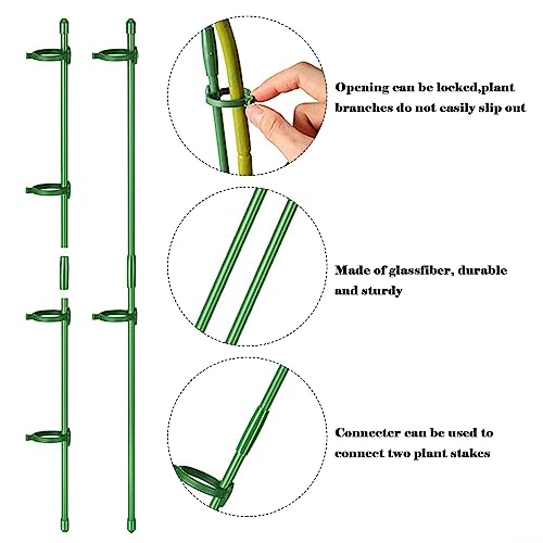 30 Stks Plant Ondersteuning Stakes Met 60 Clips Verstelbare Tomaat Pioen Ondersteuning Frame Ring Kooi Houder, Plant Ondersteuning Voor Tuin Bloem Monstera Hortensia's Groenten - Afbeelding 4