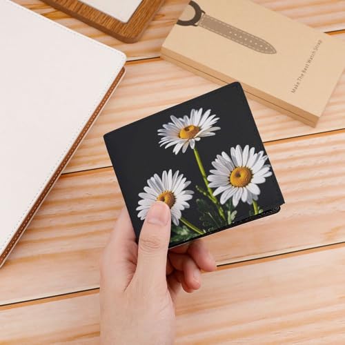 Daisy Wallet Elegant Leather Wallets with ID Window & 2 Card Slots, Slim Bifold Wallet for Men Women4