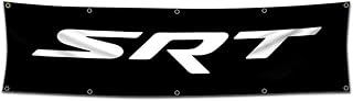 KasFlag SRT Flag Hellcat Car Banner Flag 2x8ft/60 * 240cm (HD Printing, Durable 150D Polyester) for Garage Man Cave with Metal Grommet