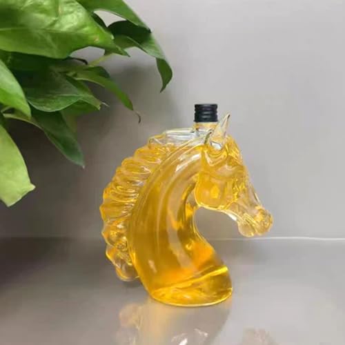 Decantador de tequila en forma de caballo con diseño transparente para servir licores 4
