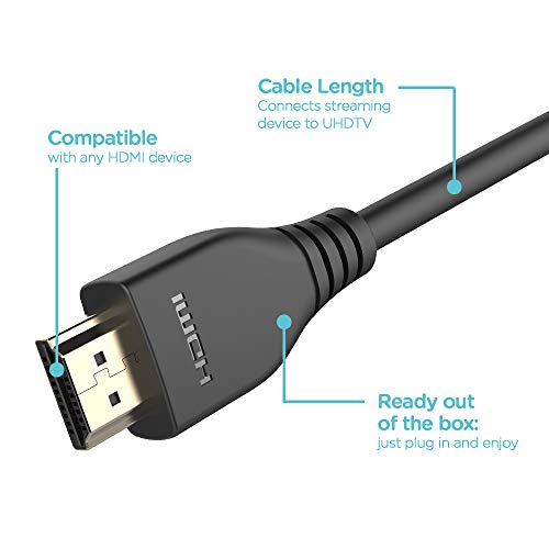 كابل HDMI 2.1 عالي السرعة 1.8 متر 48 جيجابايت في الثانية يدعم 4K عند 120 هرتز و8K عند 60 هيرتز ومدى ديناميكي عالي وايثرنت لتلفزيونات آبل ونينتندو سويتش وروكو واكس بوكس X/S وبلاي ستيشن 5 وبلو راي