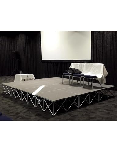 Piattaforma modulare pieghevole, piattaforma da palcoscenico ad incastro da 122 x 122 cm, resistente capacità 599,6 kg, superficie antiscivolo per eventi, concerti, mostre