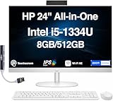 HP 24 Touchscreen All-in-One Desktop Computer for Home, Business and School, 23.8' IPS FHD Display (Intel i5-1334U, 8GB DDR4, 512GB SSD, WiFi 6, Webcam, Bluetooth 5.3, Win11H) w/DKZ USB Port Expander