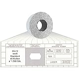 Etikettengröße: 22x12 mm Preisauszeichner Etiketten 22x12 Standard weiß 45 Rollen permanent Preisetiketten für Printex Tovel Contact Meto Blitz Open Print Jolly