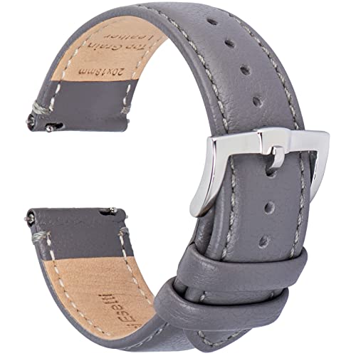 Correas de Reloj - Correas de Reloj de Cuero Genuino de Grano Superior de Liberación Rápida 18mm 20mm 22mm para Hombres y Mujeres - Correas de Reloj de Repuesto de Lujo Suaves y Duraderas Cover
