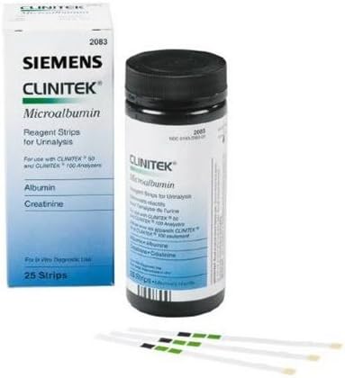 Microalbumin Reagent Test Strips, 25/box, Clinitek#2083