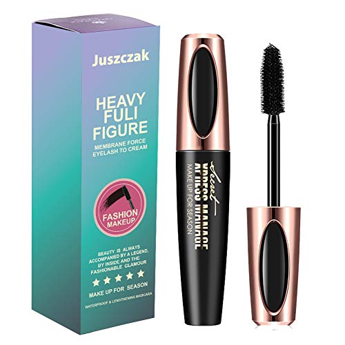 Juszczak 4D Silk Fiber Lash Mascara, Waterproof Mascara,4D Fiber Lash Mascara,Silicone Brush Natural Curving Lengthening