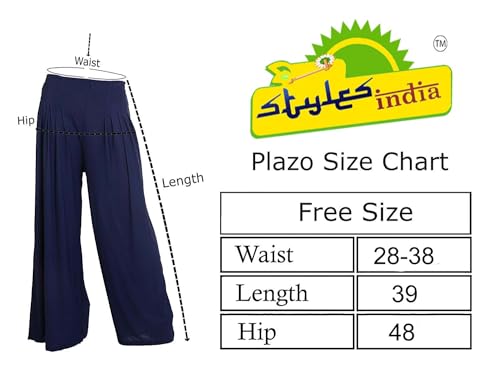 Stylesindia™ Women's Palazzo Pants - Soft Rayon Bottom Pants for Tops, Tees & Kurta Kurtis4