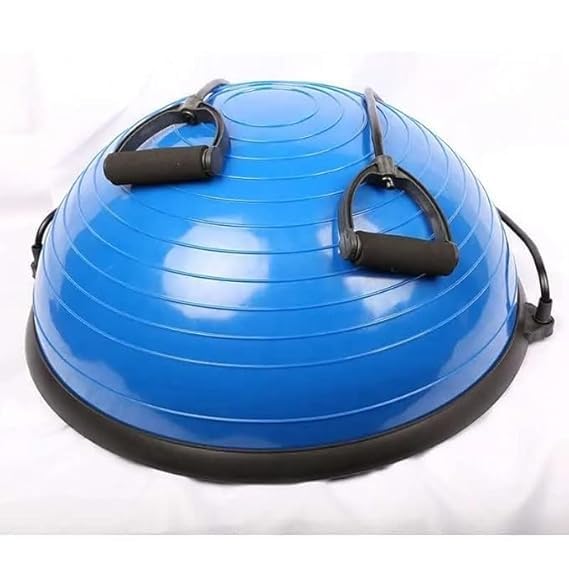 Exercise Balance Ball with Resistance Bands, 47 cm Half-Dome Stability Ball, Non-Slip Base, Pump Included-image-15