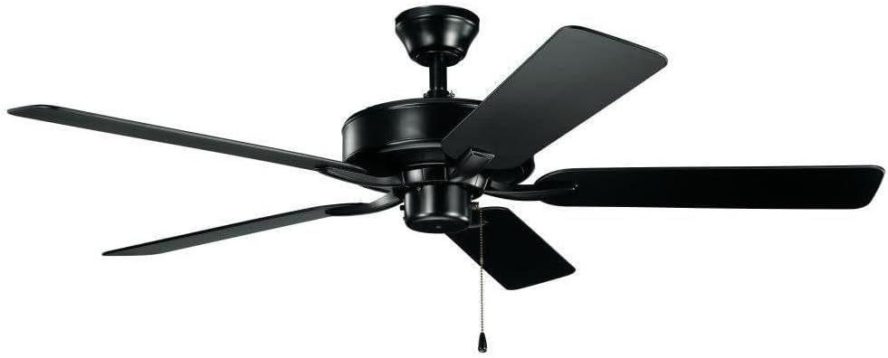 Kichler 330015SBK Basics Pro Patio 52'' Ceiling Fan, Satin Black