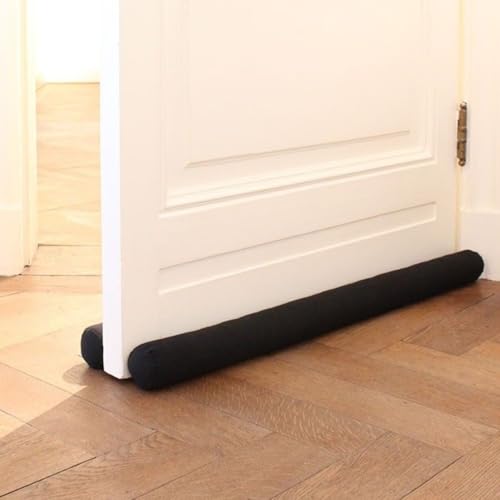 Rori Boudin de porte double 80 cm pour portes - protection Joint sol noir Butée traction contre le bruit et Draft Stopper rond Différentes tailles, (8089)