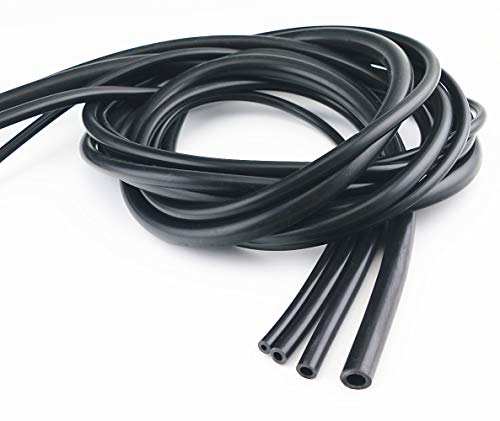 QIKE Universal4mm 6mm 8mm 12mm Inner Diameter High Performance Silicone Vacuum Hose Tube Kit (black, 4size)