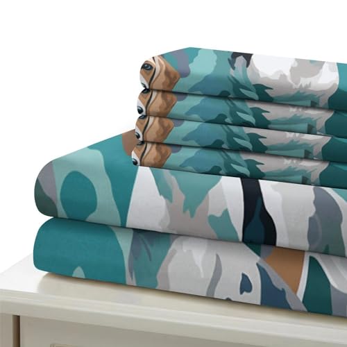 Funda nórdica de perro 3D microfibra juego de cama individual 135x200cm 3 piezas 7