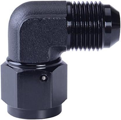 SYKRSS Female to 8AN Male Flare 90 Degree Swivel Hose Fitting Adapter Aluminium Anodized Black
