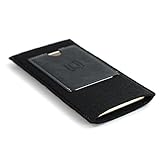 iPhone 7 Plus and iPhone 6/6S Plus Wallet Sleeve by Dockem- Minimalist Felt and Vintage Synthetic Leather Wallet Sleeve Professional Executive Cover with 2 card slots, Black