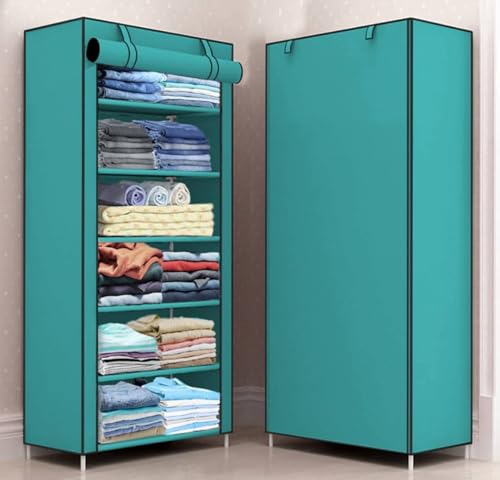 Image of Collapsible Wardrobe 6 Shelves Storage Clothes Storage Rack Quick Wardrobe /Cabinet /Multipurpose Storage Rack, Foldable, Collapsible Fabric Organizer for Home Office (FIROZI, 6 Layer)