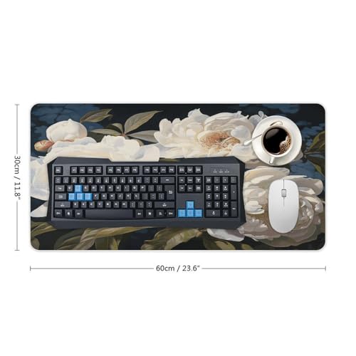 White Peony Desk Pad con base de goma 30x60cm miniatura 2