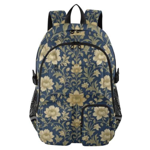 Mochila de viaje para universidad con estampado floral de flores