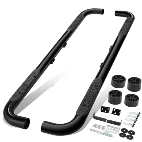 Auto Dynasty Running Boards Retractable and Adjustable Design, Compatible with 1999-2011 Silverado Sierra Suburban Tahoe Dodge Ram Yukon XL Extended Crew Cab, Mild Steel Tubular Side Steps, Black