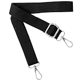Shoulder Strap for Bag Adjustable Wide 2.5cm Bag Straps for Crossbody Handbags, Black Straps for Bags Women Men Crossbody with Silver Buckle Accessory