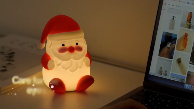 Image of Rechargeable LED Christmas Gift Night Light - 3 Level Dimmable Touch Lamp for Nursery and Kids Room Decor - Perfect Sleep Aid and Gift