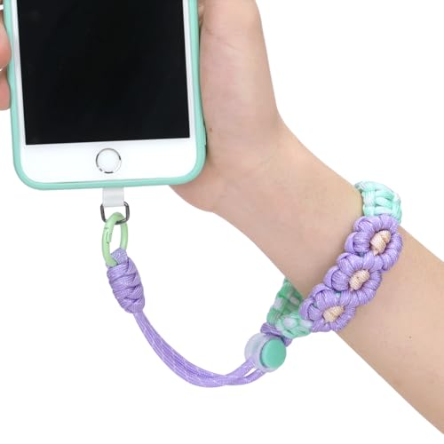 Boho Macrame Phone Wrist Strap, Cell Phone Lanyard with Tether Tab, Purple - Photo 4 sur 85