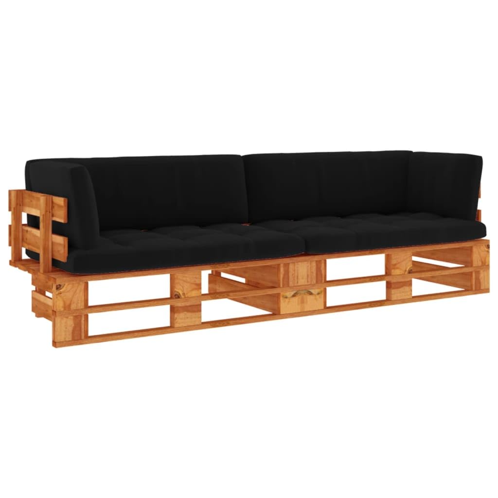 2-osobowa sofa z palet, impregnowane drewno sosnowe, modułowe meble ogrodowe, zestaw wypoczynkowy na taras i balkon, odporna na warunki atmosferyczne i łatwa w pielęgnacji