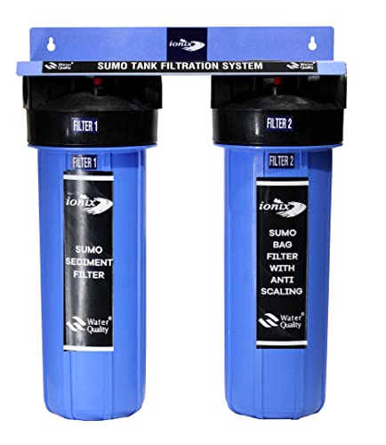 Image of IONIX Sumo Tank filteration system for appartment complexes, Capacity upto 10000 liters per day, 20 x 7 size filters with High Capacity Cleaning, 2 Inches In out, 1 Set, Blue, sedimentation
