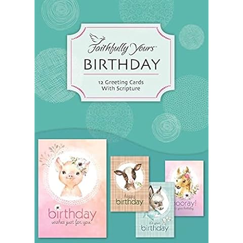 Faithfully Yours 54044 Cute Critters Birthday Boxed Greeting Cards with Scripture Cover