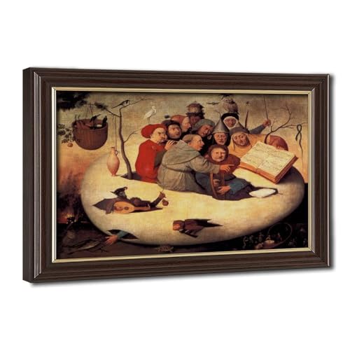 Impression sur toile Le Concert dans l'Œuf de Bosch pour bureau en cadre 50x75 cm