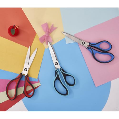 Scissors All Purpose 3 Pack, Office scissors,Sharp Pointed Tip & Comfort Grip, Multipurpose Scissors for Adult, Office, Craft, Sewing, Kitchen, School Use,8 INCH - Thumbnail 6
