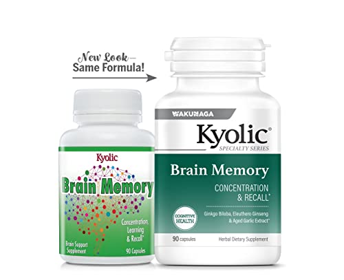Kyolic Specialty Series, Brain Memory, Concentration & Recall, 90 Capsules #TOP4