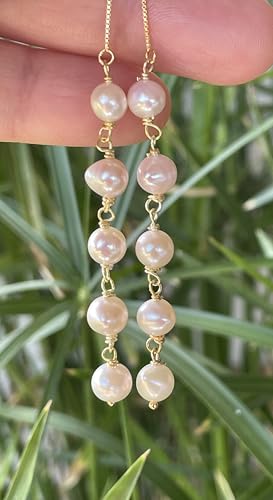 Boucles d'oreilles perles blanches hypoallergéniques en vermeil italien durable - 9