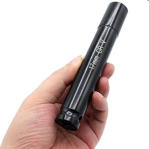 Image of 1 /2 inch Drive by 17mm Deep Impact Socket, Heat-Treated CR-V Steel 6 inch Length, 6-Point Metric Size (17mm)