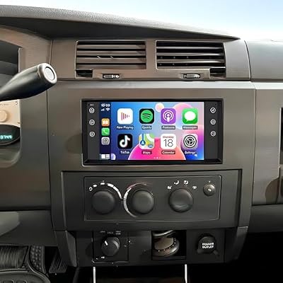 Double Din Car Stereo Radio Upgraded for 2005-2011 Dodge Dakota GPS Navi Head Unit 7 inch Touch Screen Android 15 Support Wireless Carplay Android Auto-/FM/SWC/WiFi/Bluetooth/Camera-2+64G