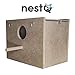 nestQ Nest für Wellensittiche mit Spänen für das Bett, Zuchthaus aus Holz für Vögel, mit Haken für Vogelkäfige, 19 cm x 15 cm x 13,5 cm