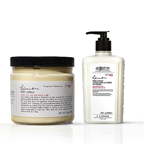 C.O. Bigelow Lemon Body Cream- No. 055, 32 oz. & Lemon Body Lotion No. 1162 10 oz.